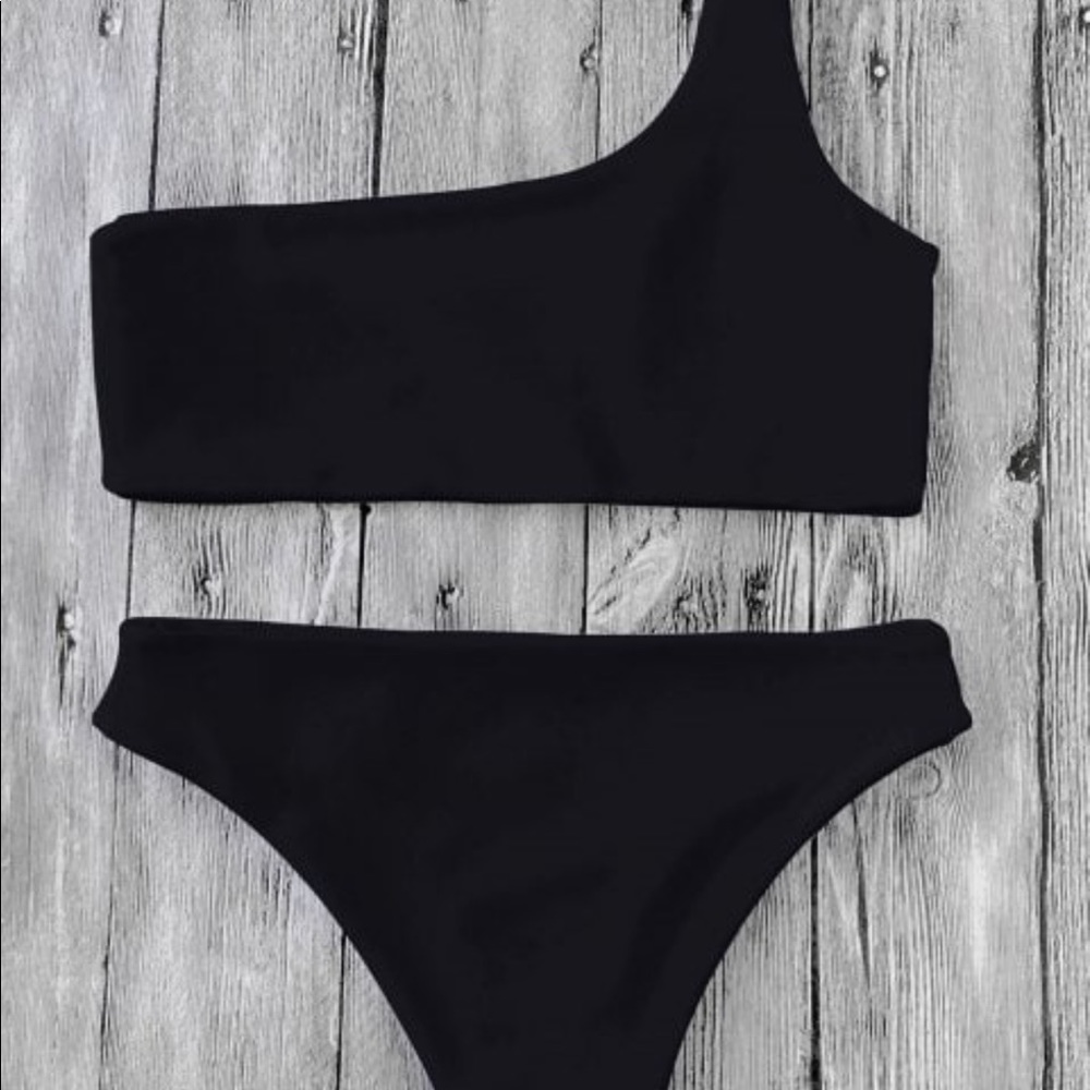 Zaful one shoulder black bikini. New with tags.